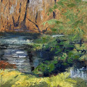 Spring In the Woods, Oil on canvas,  15 x 30