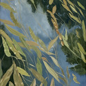 Floating green and gold #4, 16 x 20