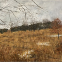 Gold Among the Gray. Acrylic, 48 x 30