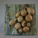 Forbidden Fruit, clay and glaze 11 x 11 x 3 